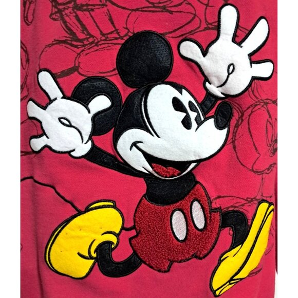 Disneyland Mickey Mouse Red Zip-Up Hoodie Medium Womens Unisex Mens Hooded Sweat - Picture 8 of 9